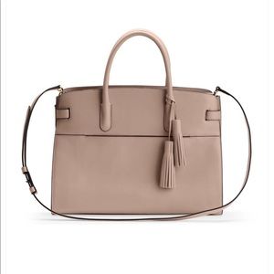 Cuyana Work Satchel in Quartz (tassel included)